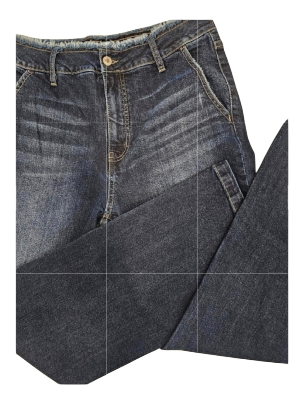 Kancan, frayed waist, dark blue jeans. Sz 13/ 30.